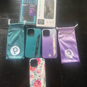 Loopy Case Green and Purple iPhone Cases with Card Holder